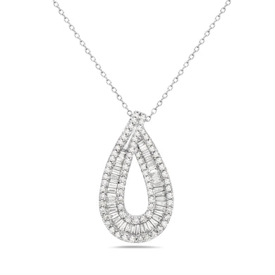 TEARDROP BAGUETTE DIAMOND PENDANT - MICHAEL K. JEWELERS