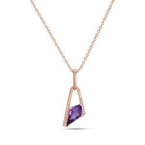 MODERN AMETHYST DIAMOND PENDANT