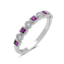 Load image into Gallery viewer, ROUND AND PRINCESS CUT DIAMOND BAND RING - MICHAEL K. JEWELERS