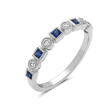Load image into Gallery viewer, ROUND AND PRINCESS CUT DIAMOND BAND RING - MICHAEL K. JEWELERS