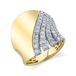 FEATHERED DIAMOND WIDE RING