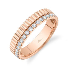 Load image into Gallery viewer, SINGLE ROW DIAMOND RIBBED RING