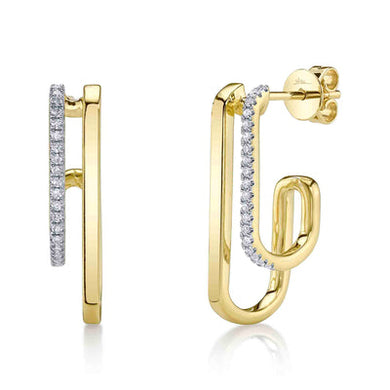 DOUBLE RECTANGULAR HUGGIE DIAMOND EARRING