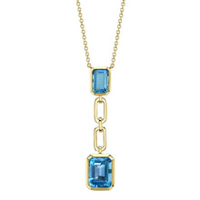 Load image into Gallery viewer, BLUE TOPAZ PAPER CLIP LINK NECKLACE