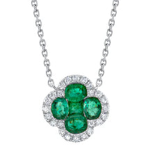 Load image into Gallery viewer, DIAMOND &amp; EMERALD CLOVER NECKLACE - MICHAEL K. JEWELERS
