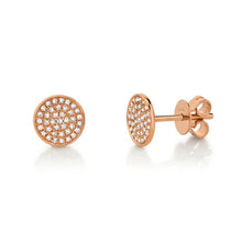 Load image into Gallery viewer, ROUND DIAMOND PAVE STUD EARRING