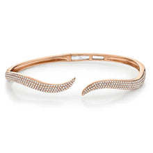 Load image into Gallery viewer, CURVY PAVE DIAMOND OPEN BANGLE
