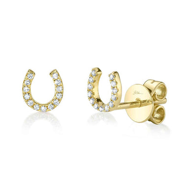 HORSESHOE DIAMOND STUD EARRING