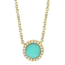 Load image into Gallery viewer, ROUND DIAMOND AND TURQUOISE NECKLACE - MICHAEL K. JEWELERS