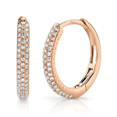 3-ROW DIAMOND PAVE HOOP EARRING