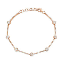 Load image into Gallery viewer, DIAMOND HALO STATION BRACELET