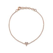 Load image into Gallery viewer, SINGLE DIAMOND PAVE HEART BRACELET - MICHAEL K. JEWELERS