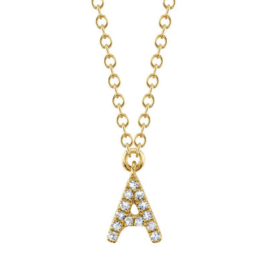 DIAMOND INITIAL NECKLACE - A