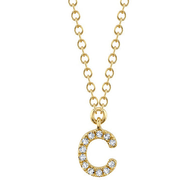 DIAMOND INITIAL NECKLACE - C