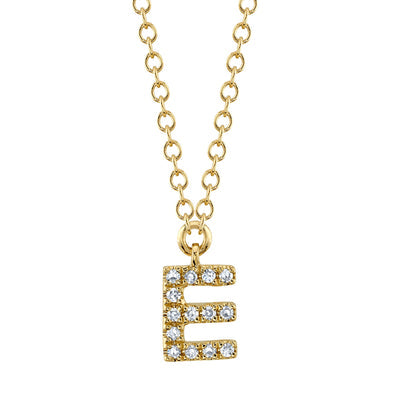 DIAMOND INITAL NECKLACE - E