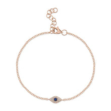 Load image into Gallery viewer, BLUE SAPPHIRE EYE DIAMOND BRACELET