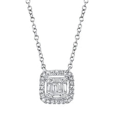 Load image into Gallery viewer, DIAMOND BAGUETTE HALO NECKLACE