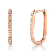 Load image into Gallery viewer, U HOOP DIAMOND EARRING