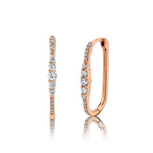 Load image into Gallery viewer, GRADUATED DIAMOND OVAL HOOP EARRING