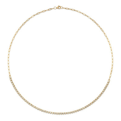 TENNIS PAPER CLIP LINK DIAMOND NECKLACE - MICHAEL K. JEWELERS