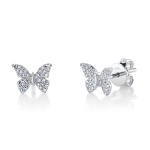 Load image into Gallery viewer, DIAMOND BUTTERFLY STUD EARRING