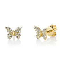 Load image into Gallery viewer, DIAMOND BUTTERFLY STUD EARRING