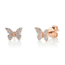 Load image into Gallery viewer, DIAMOND BUTTERFLY STUD EARRING