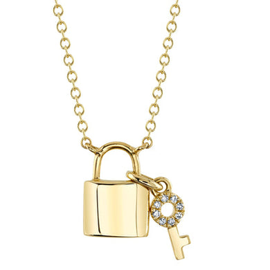 LOCK & KEY DIAMOND NECKLACE - MICHAEL K. JEWELERS