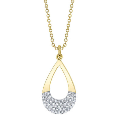 PEAR SHAPED GOLD AND DIAMOND PENDANT - MICHAEL K. JEWELERS