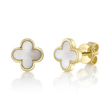 Load image into Gallery viewer, MOTHER OF PEARL CLOVER STUD EARRING