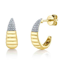 Load image into Gallery viewer, DIAMOND RIBBED EARRING
