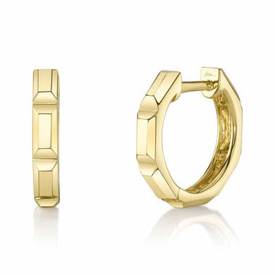 GEO CUT HUGGIE GOLD EARRING