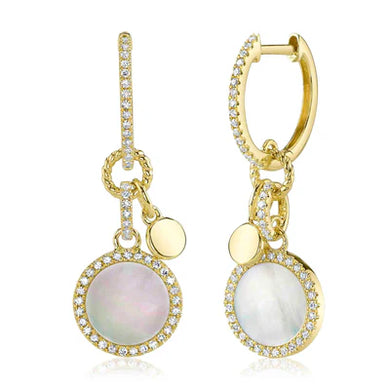 MOTHER OF PEARL CIRCLE HOOP EARRING