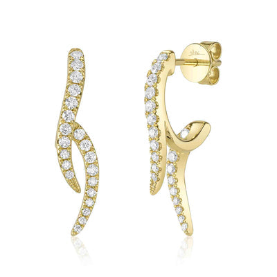 MODERN CRISS CROSS DROP DIAMOND EARRING