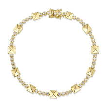 Load image into Gallery viewer, DIAMOND BEZEL PYRAMID GEO CUT BRACELET