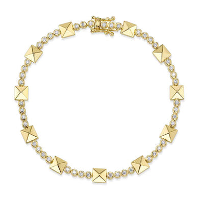 DIAMOND BEZEL PYRAMID GEO CUT BRACELET