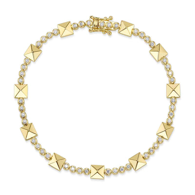 DIAMOND BEZEL PYRAMID GEO CUT BRACELET