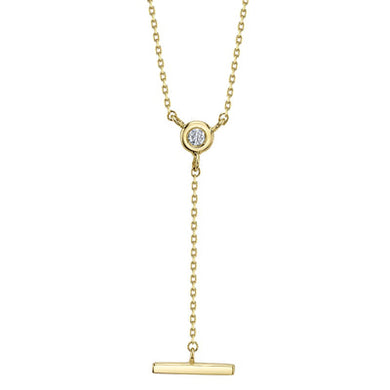 DIAMOND BEZEL LARIAT NECKLACE