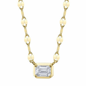 EMERALD CUT SOLITAIRE NECKLACE