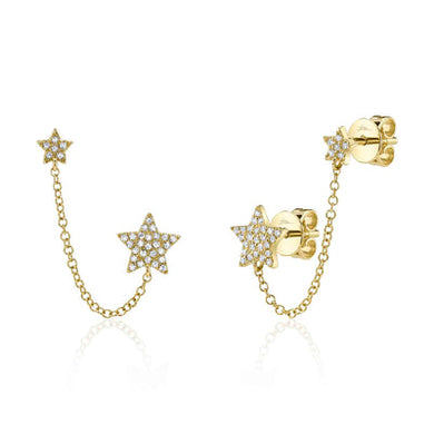 STAR CHAIN DIAMOND EARRING