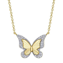 Load image into Gallery viewer, RIBBED DIAMOND BUTTERFLY NECKLACE - MICHAEL K. JEWELERS