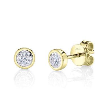 ROUND DIAMOND BEZEL STELLA STUD EARRING