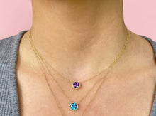 Load image into Gallery viewer, ROUND AMETHYST DIAMOND NECKLACE