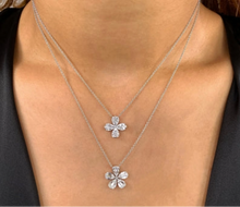 Load image into Gallery viewer, DIAMOND BAGUETTE FLOWER NECKLACE