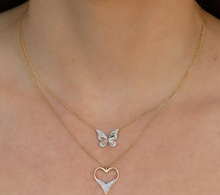 Load image into Gallery viewer, RIBBED DIAMOND BUTTERFLY NECKLACE - MICHAEL K. JEWELERS