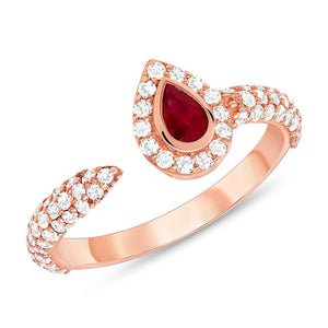 ROSE GOLD RUBY AND DIAMOND RING - MICHAEL K. JEWELERS