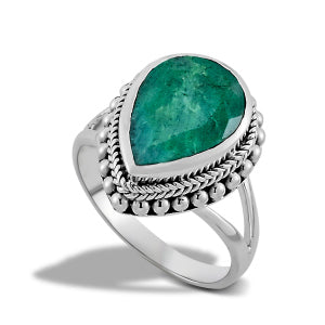 SILVER TEARDROP RING