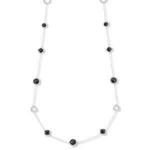 SILVER ONYX LONG NECKLACE