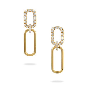 DIAMOND AND GOLD PAPERCLIP EARRING