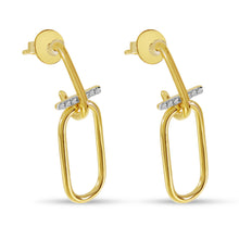 Load image into Gallery viewer, WIRE PAPERCLIP DIAMOND DROP EARRINGS